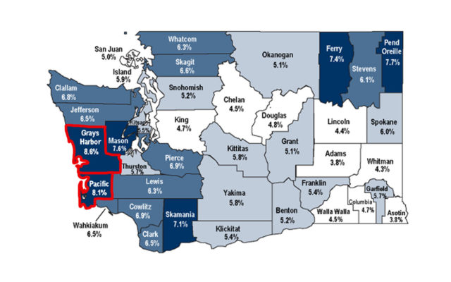Grays Harbor and Pacific Counties top 2 in unemployment 2 months straight