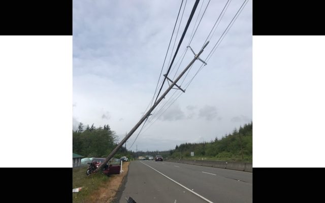Car vs. pole collision knocks out power and blocks traffic